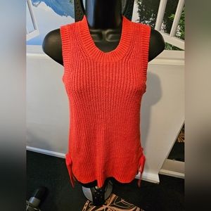 Red LOFT Sleeveless Sweater Top - Size Medium